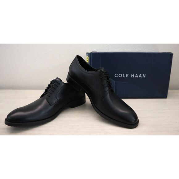 Cole Haan Men's Sz 10.5M Black Leather Modern Essentials Plain Toe Oxford Shoes - Picture 1 of 13